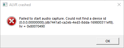 Failed to start audio capture